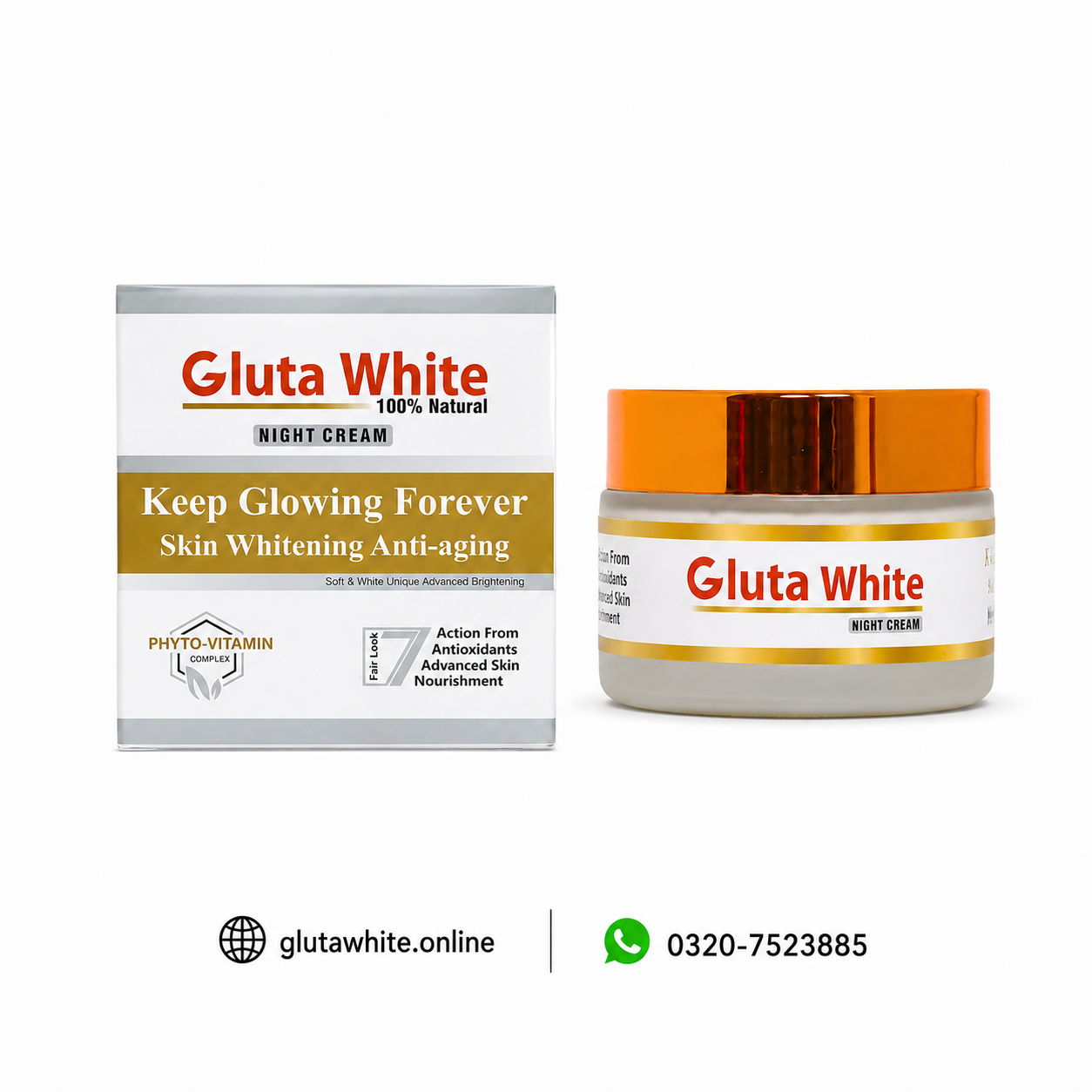 Gluta White Cream for Face Whitening & Brightening