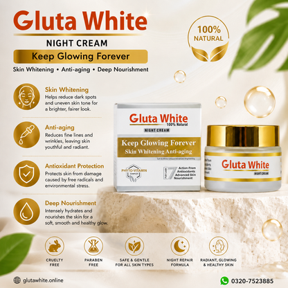 Gluta White Day and Night Cream For Face Whitening & Brightening