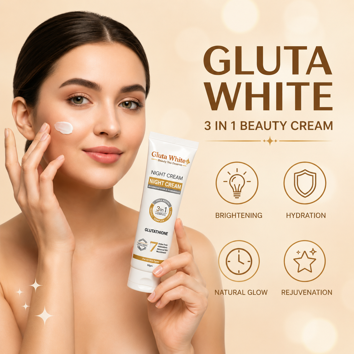 Gluta White 3 in 1 Natural Beauty Cream