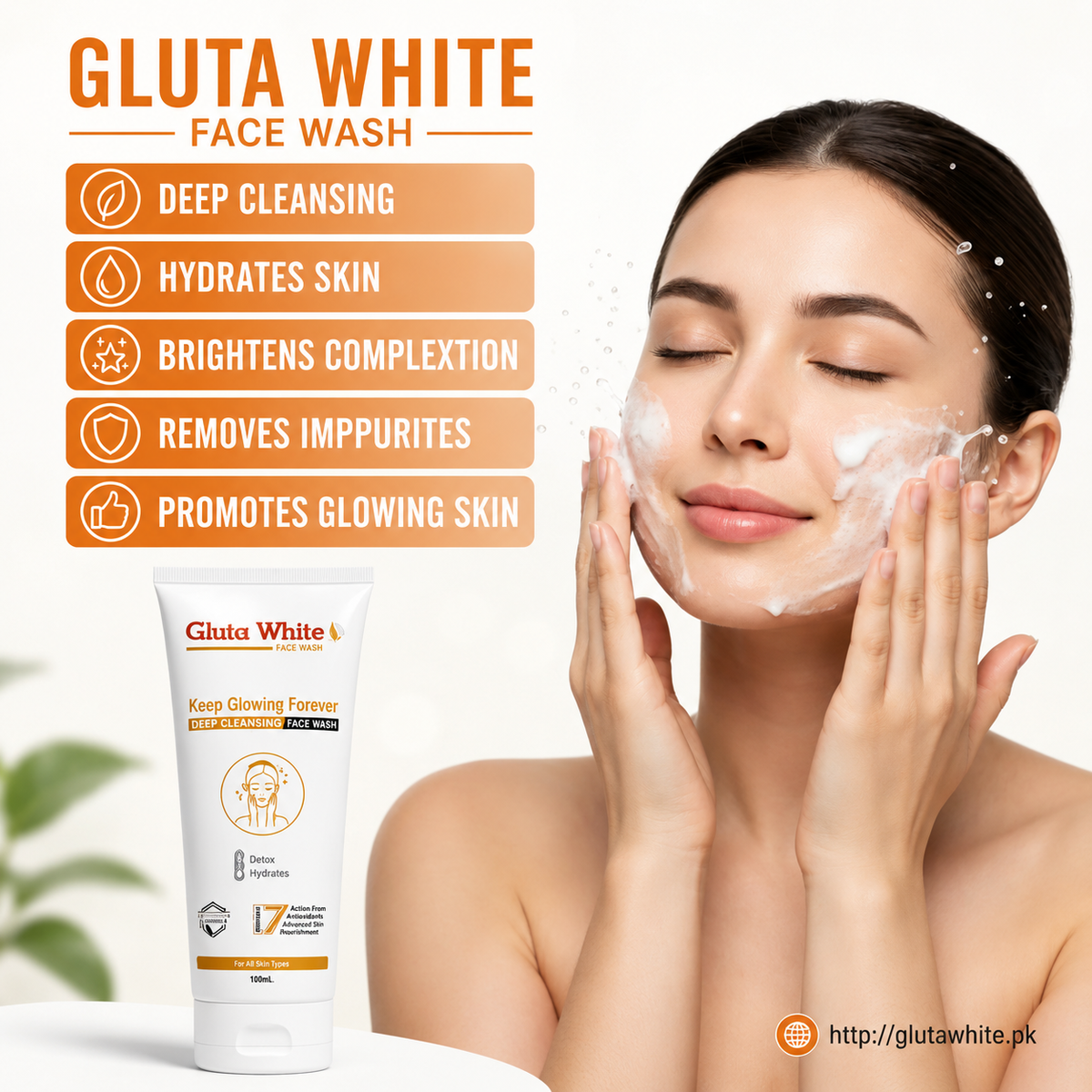 Gluta White Deep Cleansing Advance Facewash