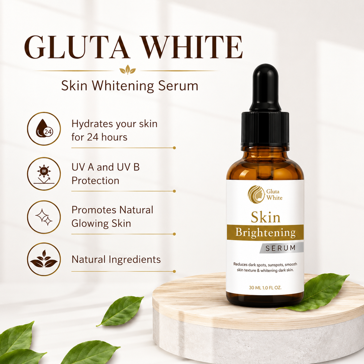 Gluta White Serum for Face Whitening & Brightening