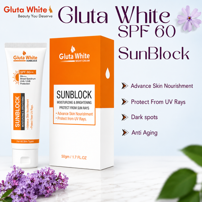 Gluta White Skin Whitening SPF60 Sunblock