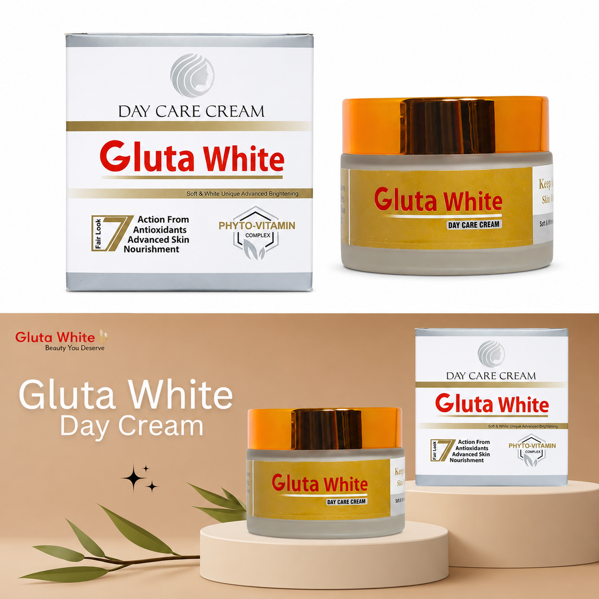 Gluta White Day Cream For Face Whitening & Brightening.