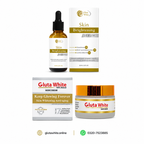 Gluta White Cream & Skin Brightening Serum.
